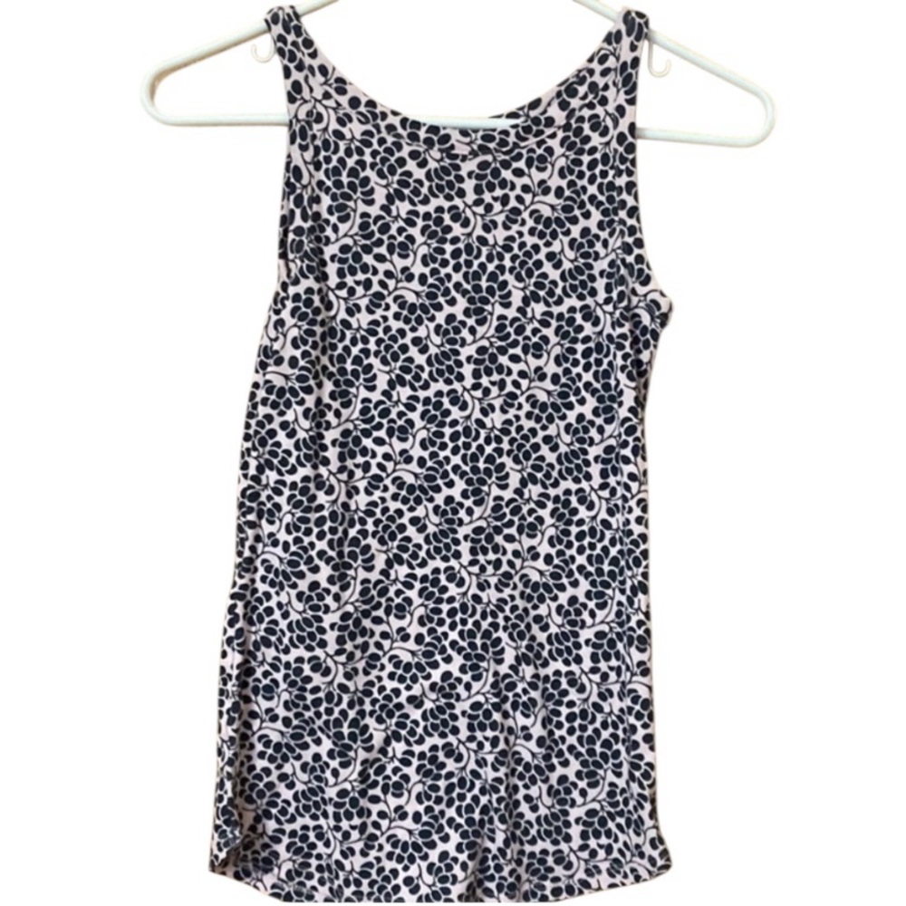 LOFT Print Camisole Pink Black Floral Medium